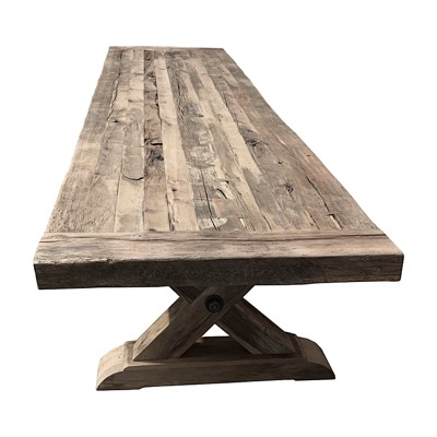  Plateau de table en vieux chêne style fermette 